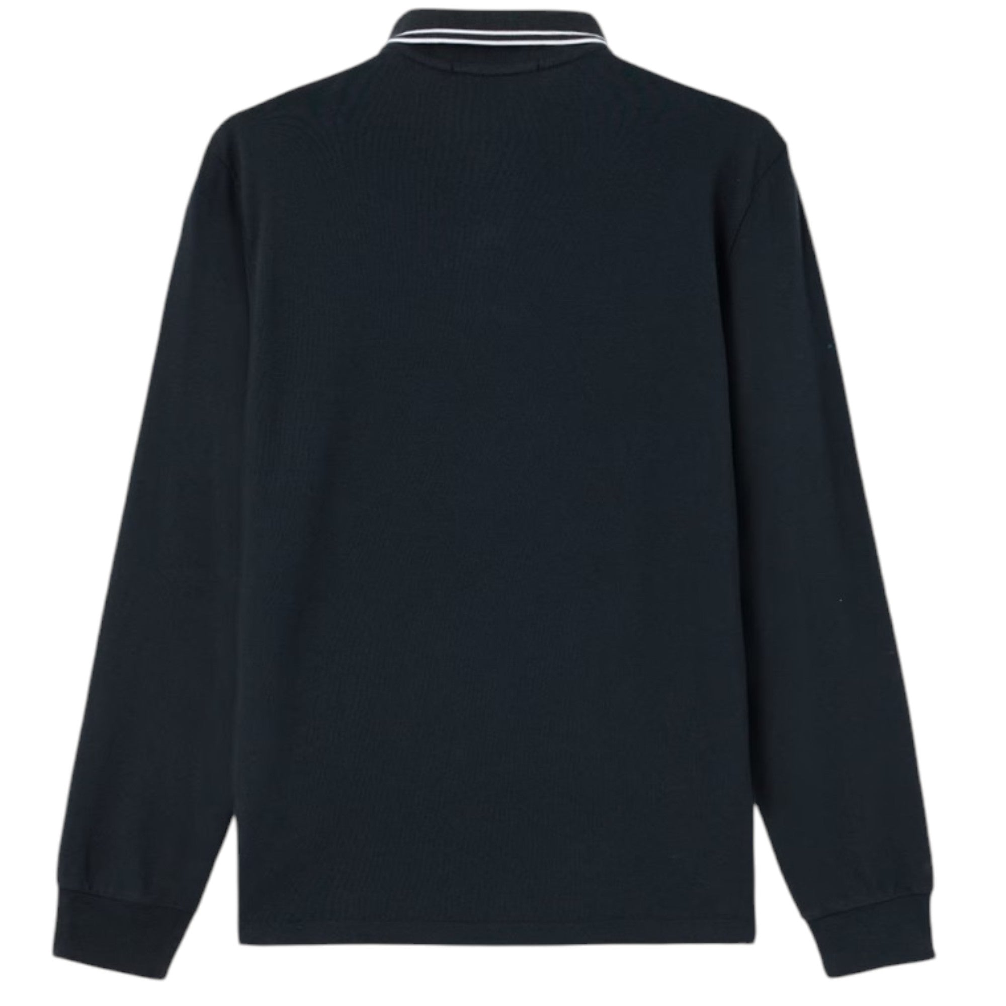 Stone Island Organic Cotton Pique Long Sleeve Navy Polo Shirt