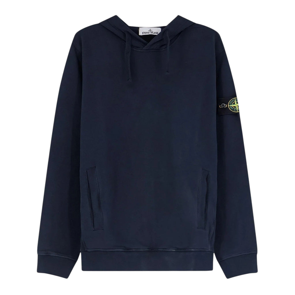Stone Island Brushed Organic Cotton Navy Hoodie