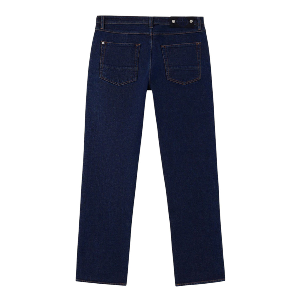 Stone Island Indigo Denim-Rinsed Navy Blue Regular Jeans